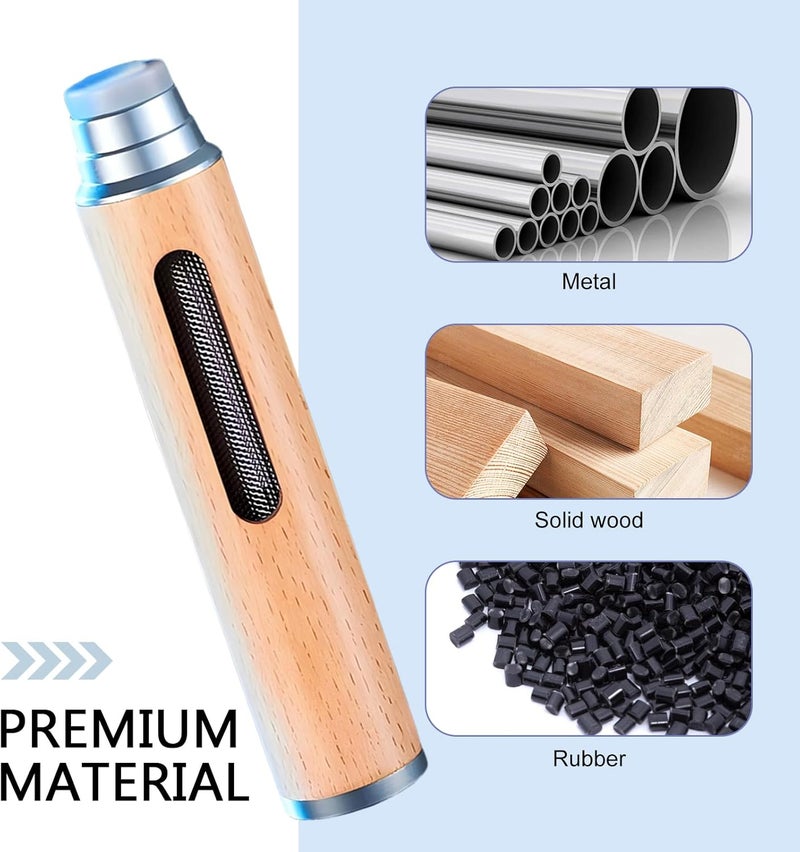 Arwrilt 2 PCS Handmade Wooden Portable Ashtrays, Anti-Drop Ash Catcher with 5.2mm 6.8mm 7.8mm Cigarette Holders, Universal for Car Home Office Tabletop Outside Patio Outdoor Balcony (Silver) - Image 3